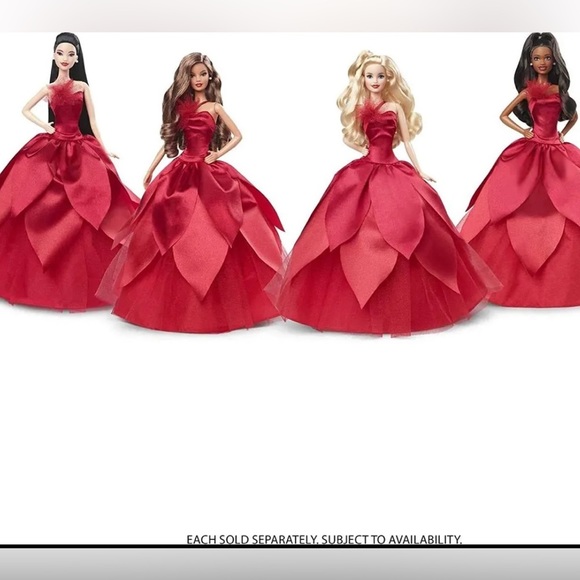 Barbie Signature 2022 Holiday Doll Asian Doll Red Gown NWT - Picture 10 of 10
